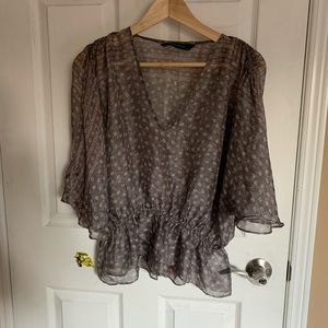 2/$25 Zara Grey Silk Blouse S